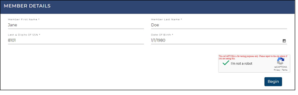 Image showing what the user sees the first time they log into the application.