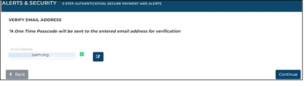 image showing that the email address a user inputs into the system after logging in is now verified.